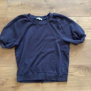 Z Supply Black Short Sleeve Sweatshirt. XS